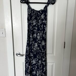 Floral Navy and White Women's Dress